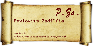 Pavlovits Zsófia névjegykártya